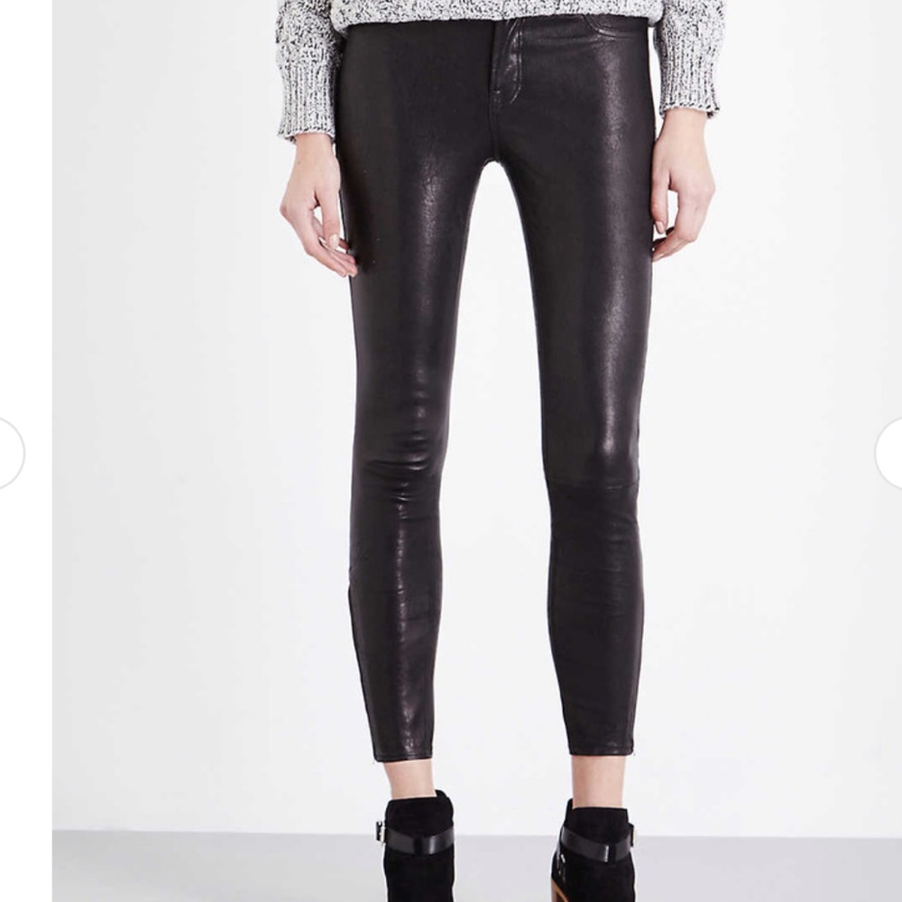 JBrand leather leggings with zipper